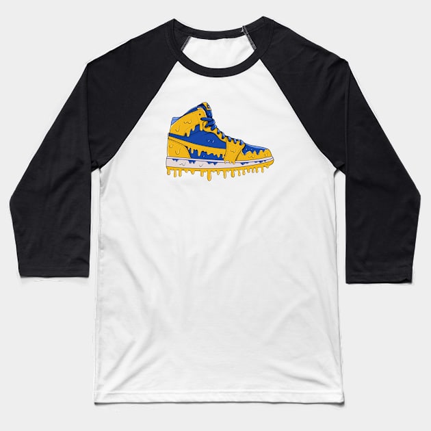 Melting Sneakers Baseball T-Shirt by HSDESIGNS